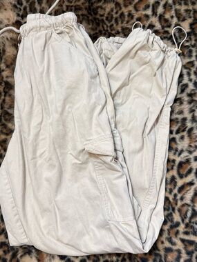 Rue21 Cream Drawstring Cargo Jogger Pants